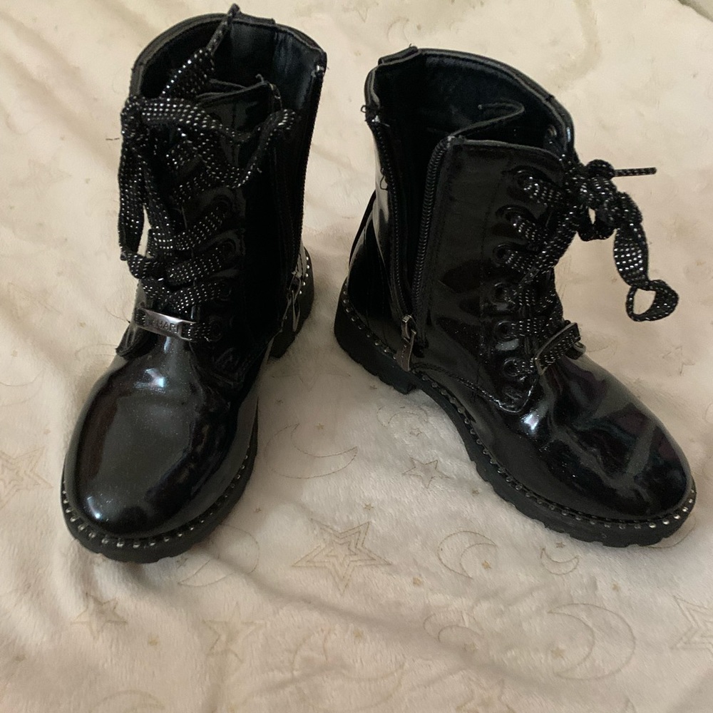 Black combat boots